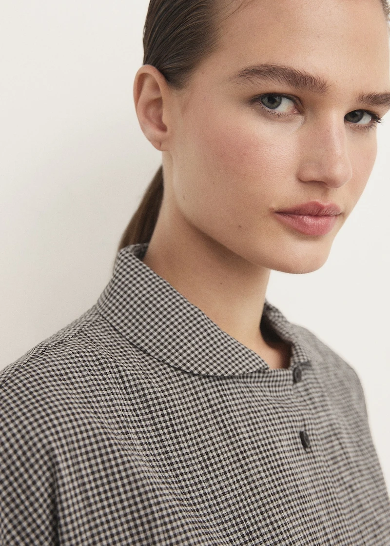 Two-piece cotton pajamas gingham check