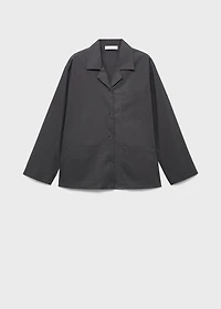 Poplin pajama shirt