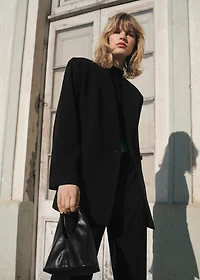 Double-breasted suit blazer