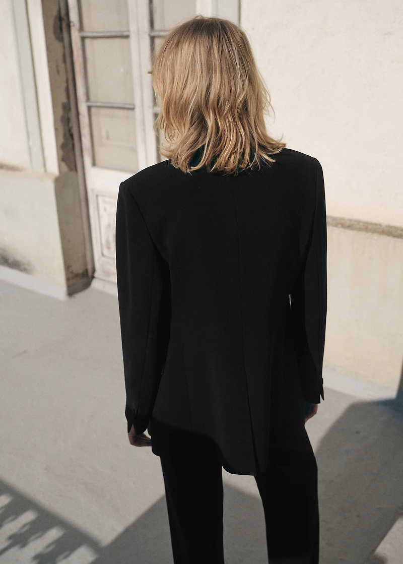 Double-breasted suit blazer