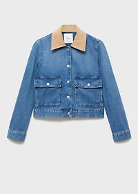 Corduroy collar denim jacket