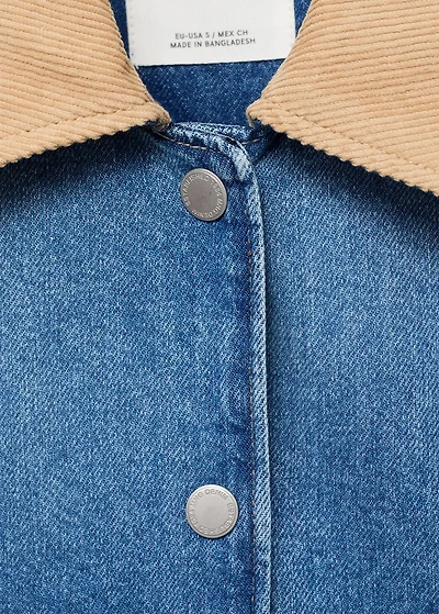 Corduroy collar denim jacket