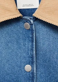 Corduroy collar denim jacket