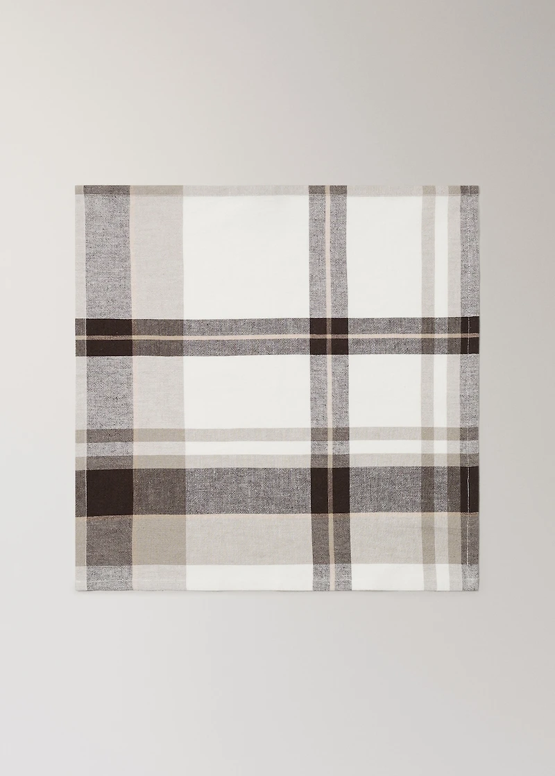 Cotton linen check-print napkin