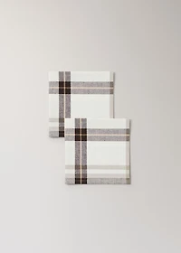 Cotton linen check-print napkin
