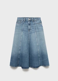 Denim midi-skirt