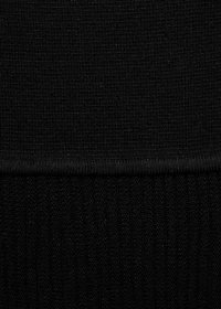 Asymmetrical combined-knit dress