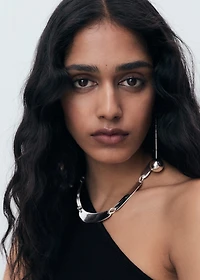 Asymmetrical combined-knit dress