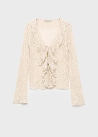 Lace blouse with ruffles