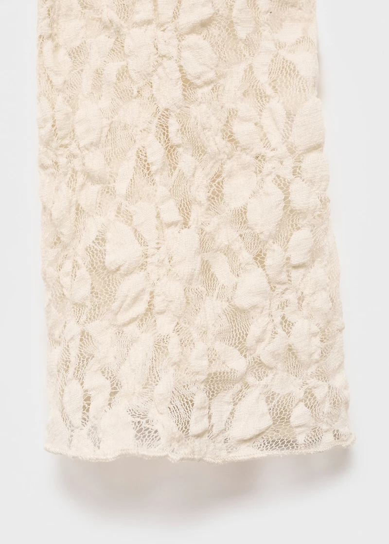 Lace blouse with ruffles