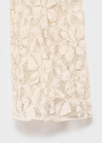 Lace blouse with ruffles