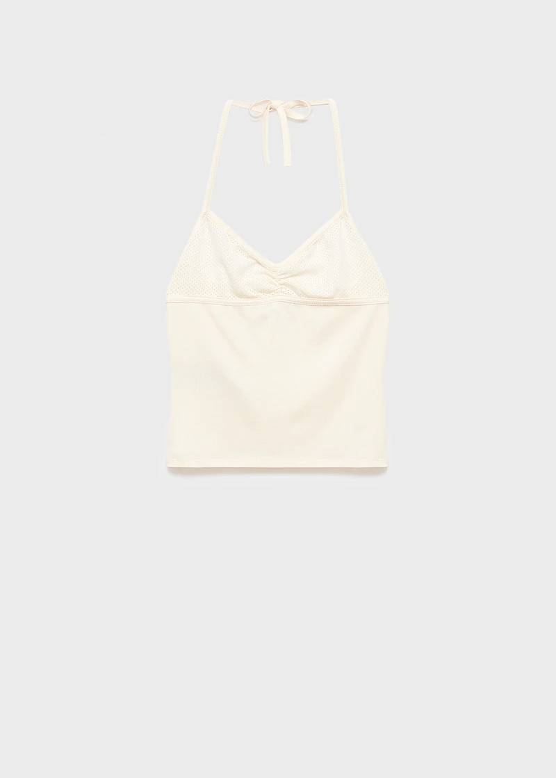 Top with perforated neckline