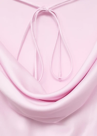 Satin blouse with draped back