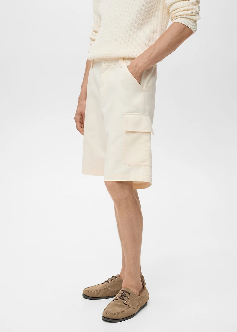 Cotton lyocell cargo bermuda shorts