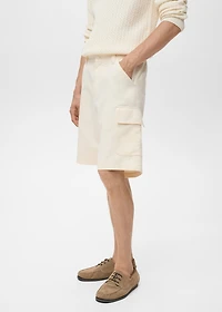 Cotton lyocell cargo bermuda shorts