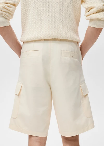 Cotton lyocell cargo bermuda shorts