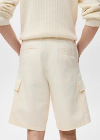 Cotton lyocell cargo bermuda shorts