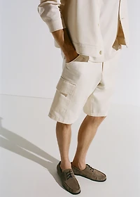 Cotton lyocell cargo bermuda shorts