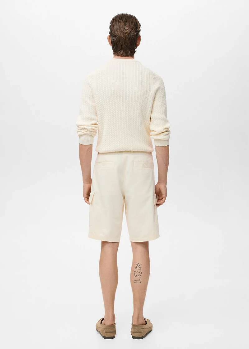 Cotton lyocell cargo bermuda shorts