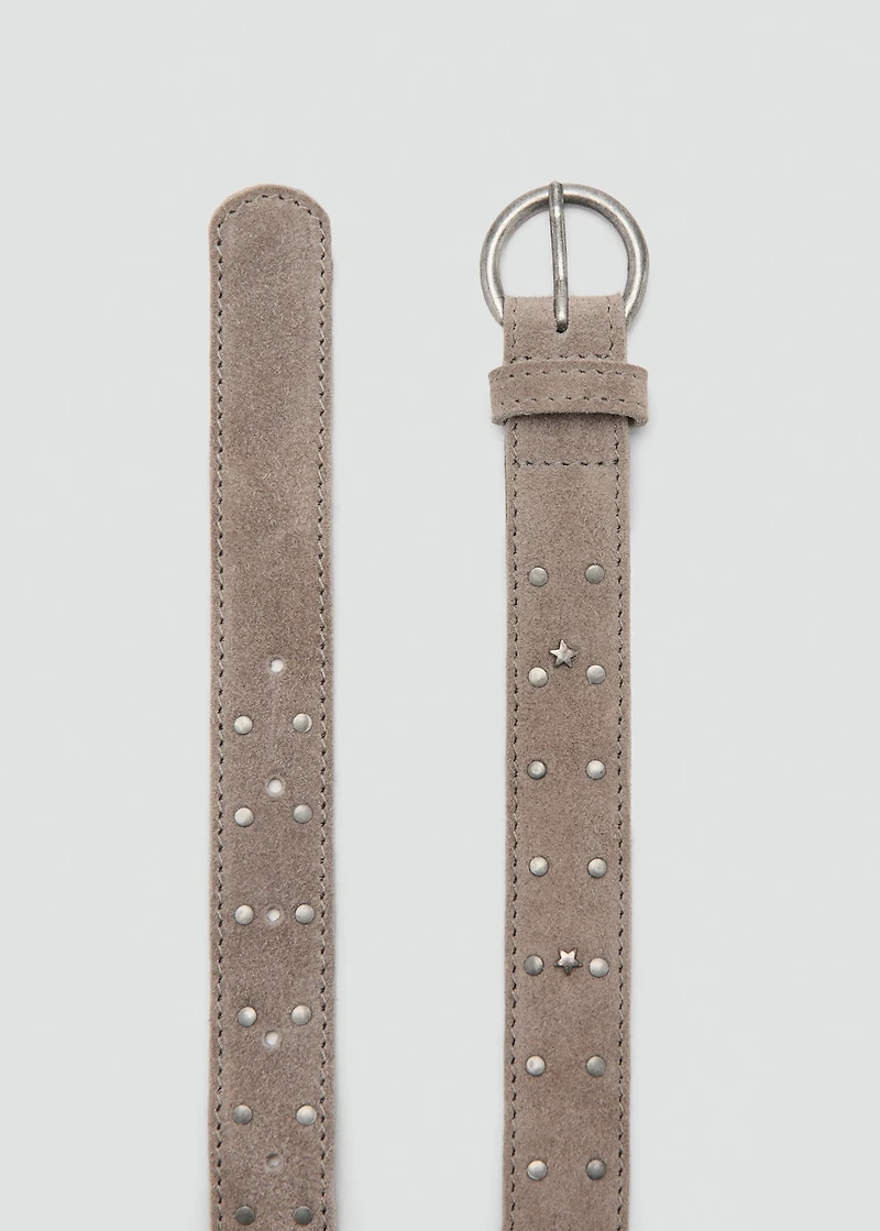 Studded leather belt