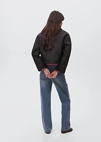 Quilted barn jacket with buttons