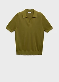 Cotton polo shirt with microstructure