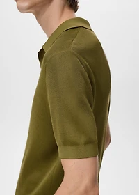 Cotton polo shirt with microstructure
