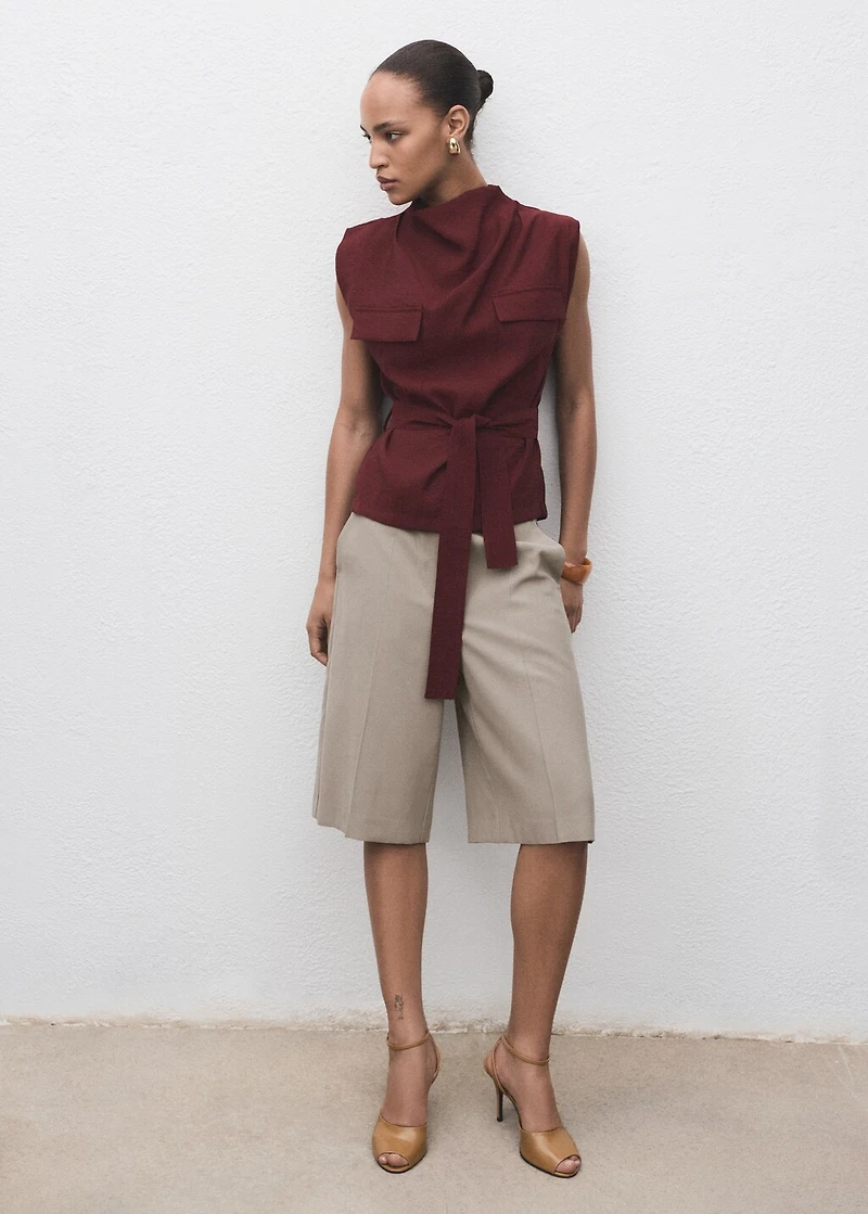 Mid-rise bermuda shorts