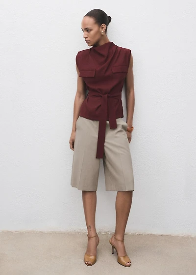 Mid-rise bermuda shorts