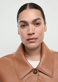 Faux-leather jacket with pockets