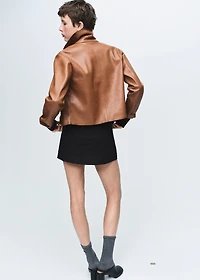 Faux-leather jacket with pockets