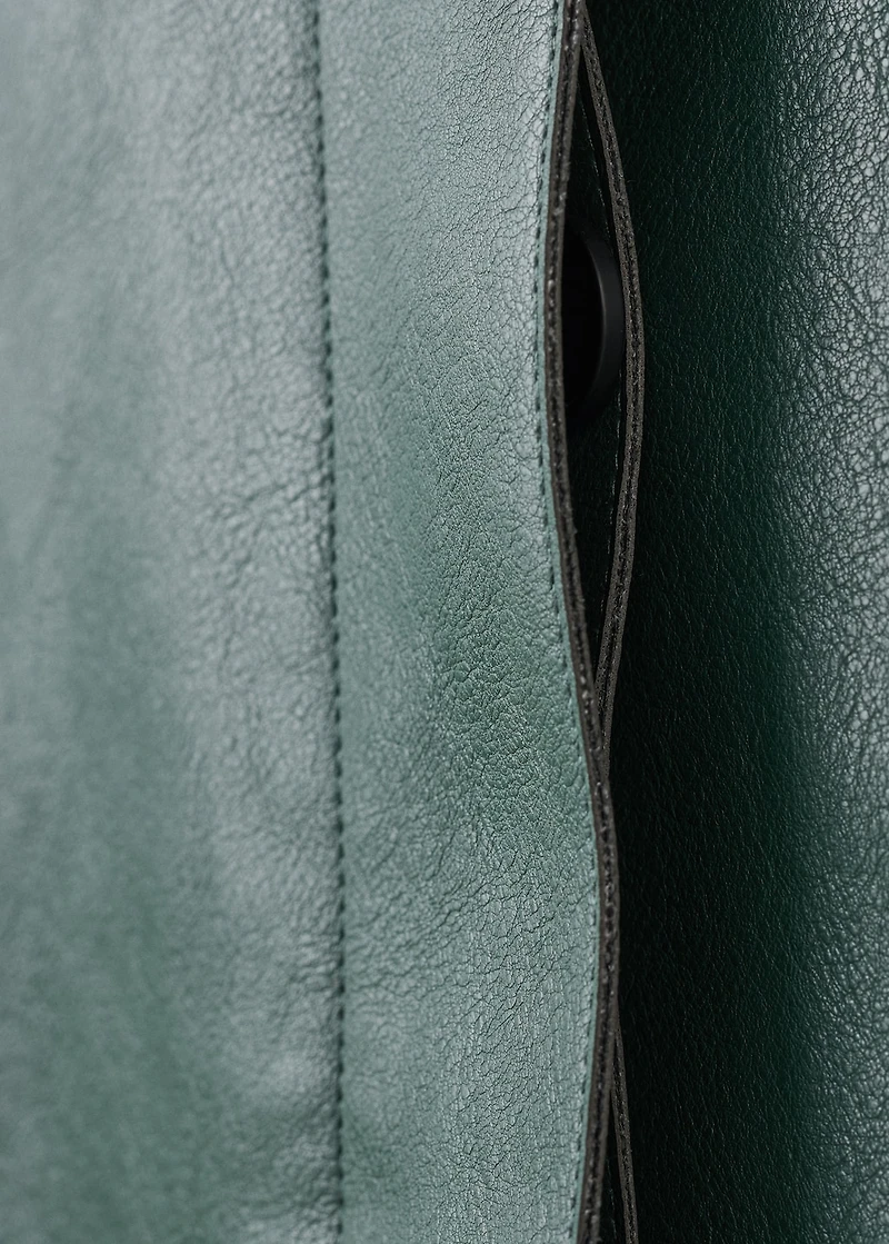 Faux-leather jacket with pockets