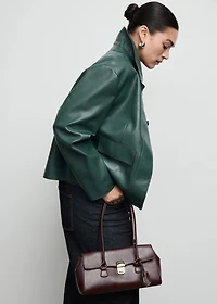 Faux-leather jacket with pockets