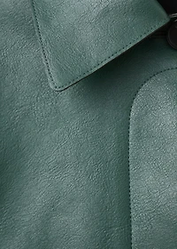 Faux-leather jacket with pockets