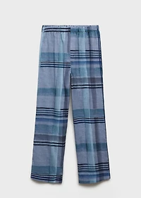 Printed pajama pants with piping