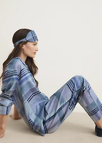 Printed pajama pants with piping