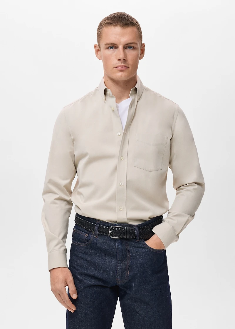100% cotton regular fit pocket shirt
