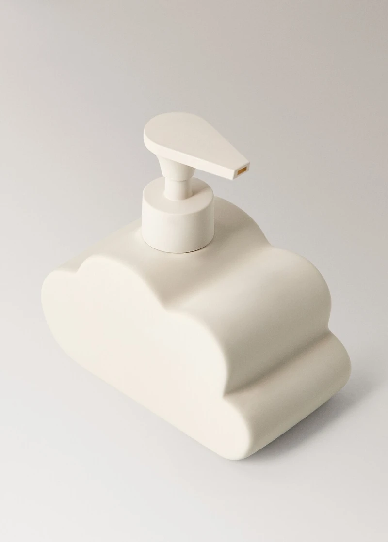 Cloud-shaped stoneware soap dispenser