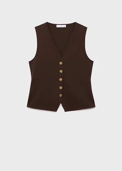 Vest with jewel buttons