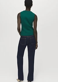 Knitted vest with jewel buttons