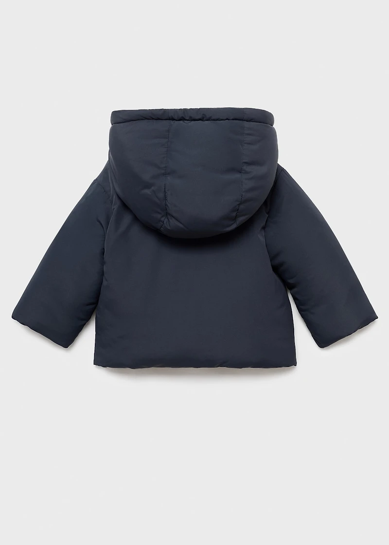 Anorak with shearling-effect hood