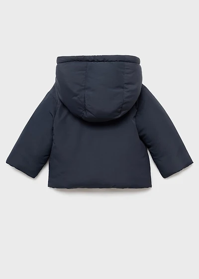 Anorak with shearling-effect hood