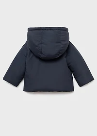 Anorak with shearling-effect hood