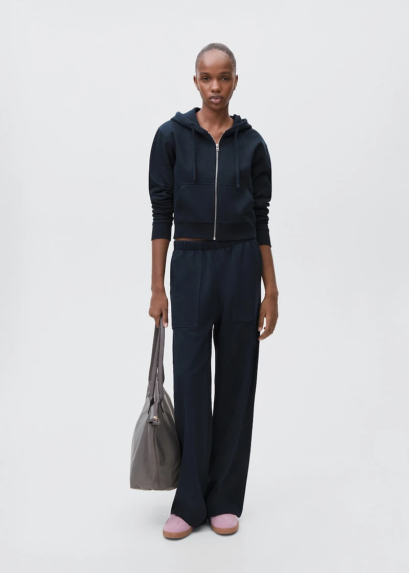 Cotton joggers with seams