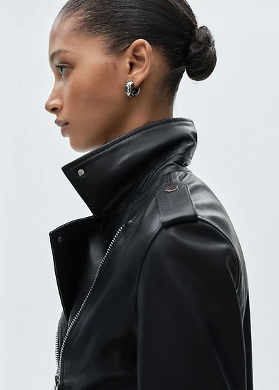 Leather biker jacket