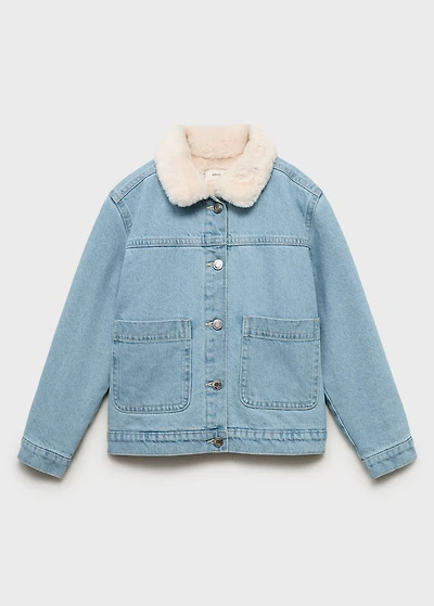 Denim jacket with fur lining