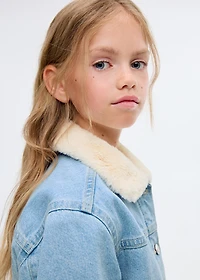 Denim jacket with fur lining