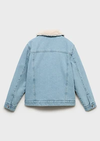 Denim jacket with fur lining