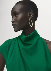 Asymmetrical long jumpsuit with belt