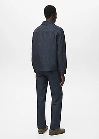 Denim overshirt with pocket